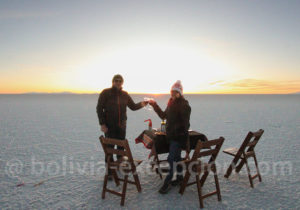 Coucher de soleil sur Uyuni