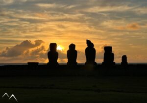 Récit Folbaum - Coucher de soleil à Tahai, île de Pâques